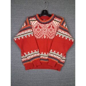 Dale Of Norway Mens Sweater S 1994 Olympic Lillehammer Red Wool Fair Isle VTG